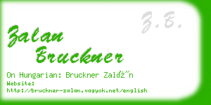 zalan bruckner business card
